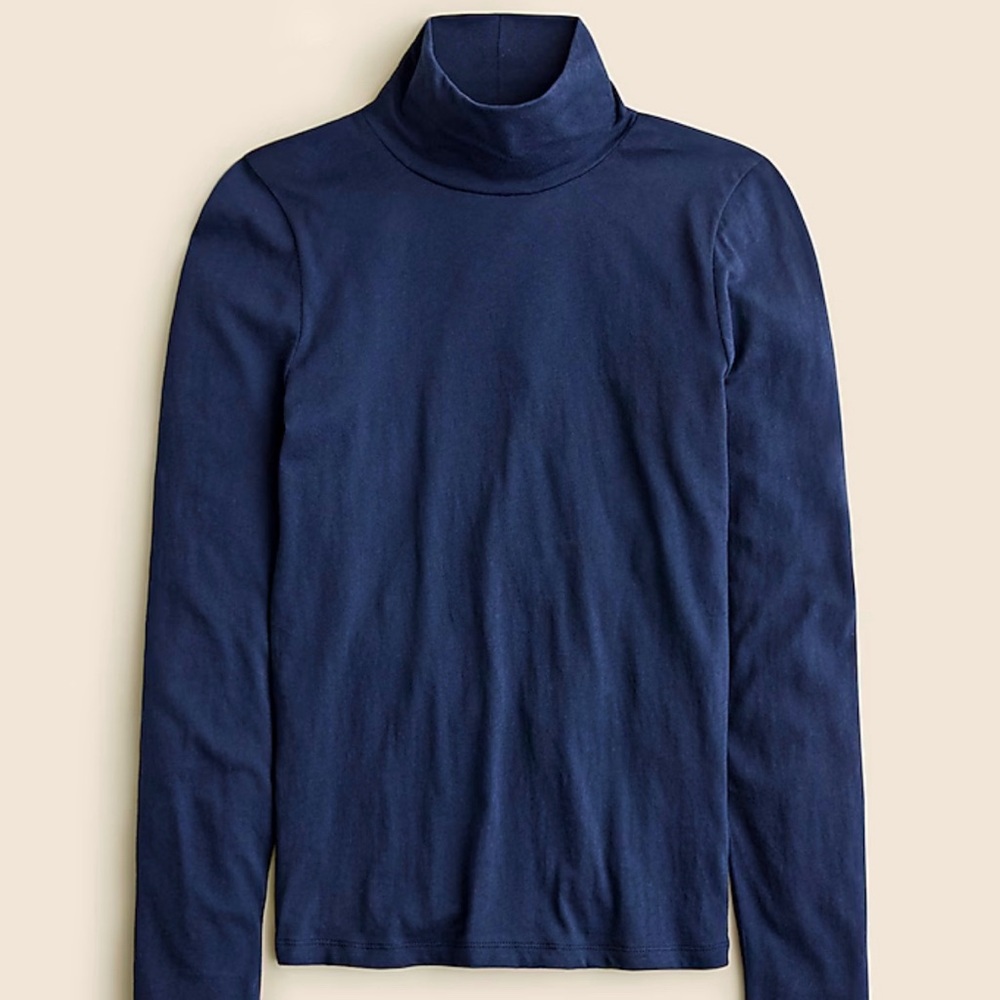 J. Crew Tissue Crepe Navy Turtleneck NWT Size M